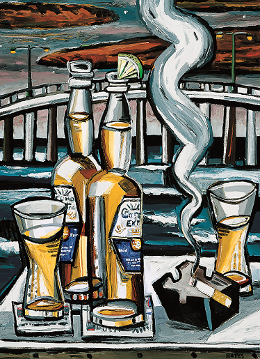 David Bates, Mexican Beer II, 1997. Oil on canvas. 72 x 52 inches. D. Kent Lance, Jr., Austin, Texas. © David Bates