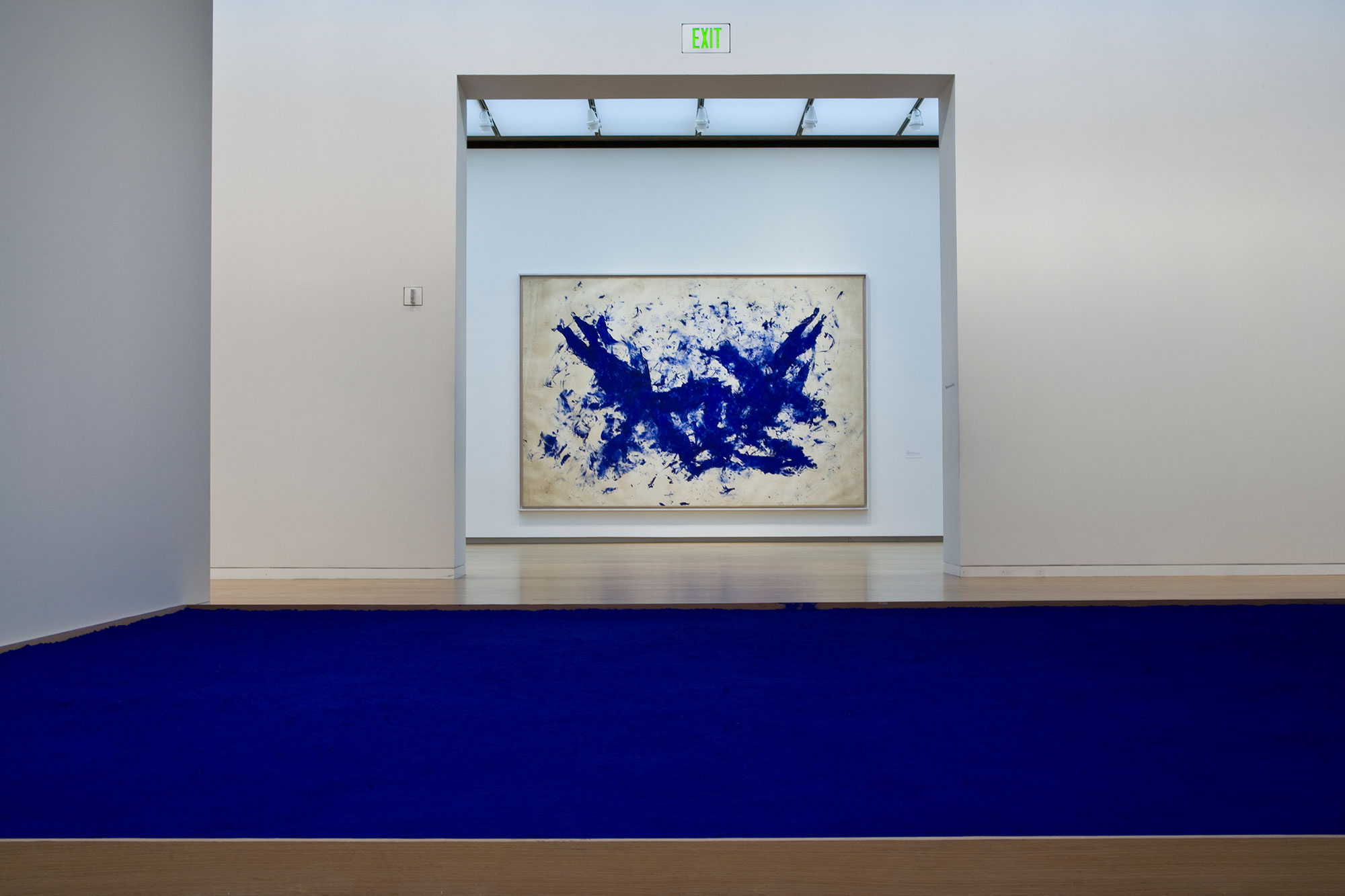 Installation view of Yves Klein works