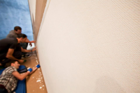 Installing Sol LeWitt, Wall Drawing #50 A, 1970 Installing Sol LeWitt, Wall Drawing #50 A, 1970