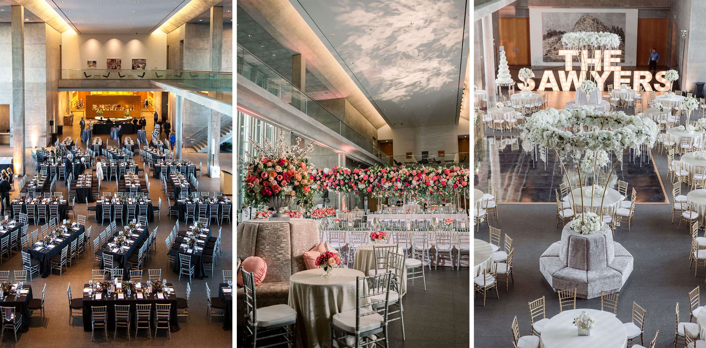 Images of the lobby for various kinds of events