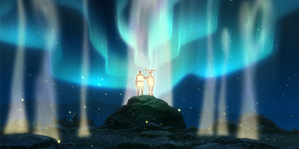 figure_and_deer_standing_in_front_of_aurora_borealis
