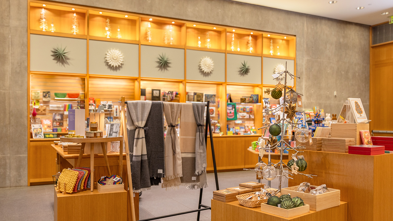 The Modern shop decorated for the holidays