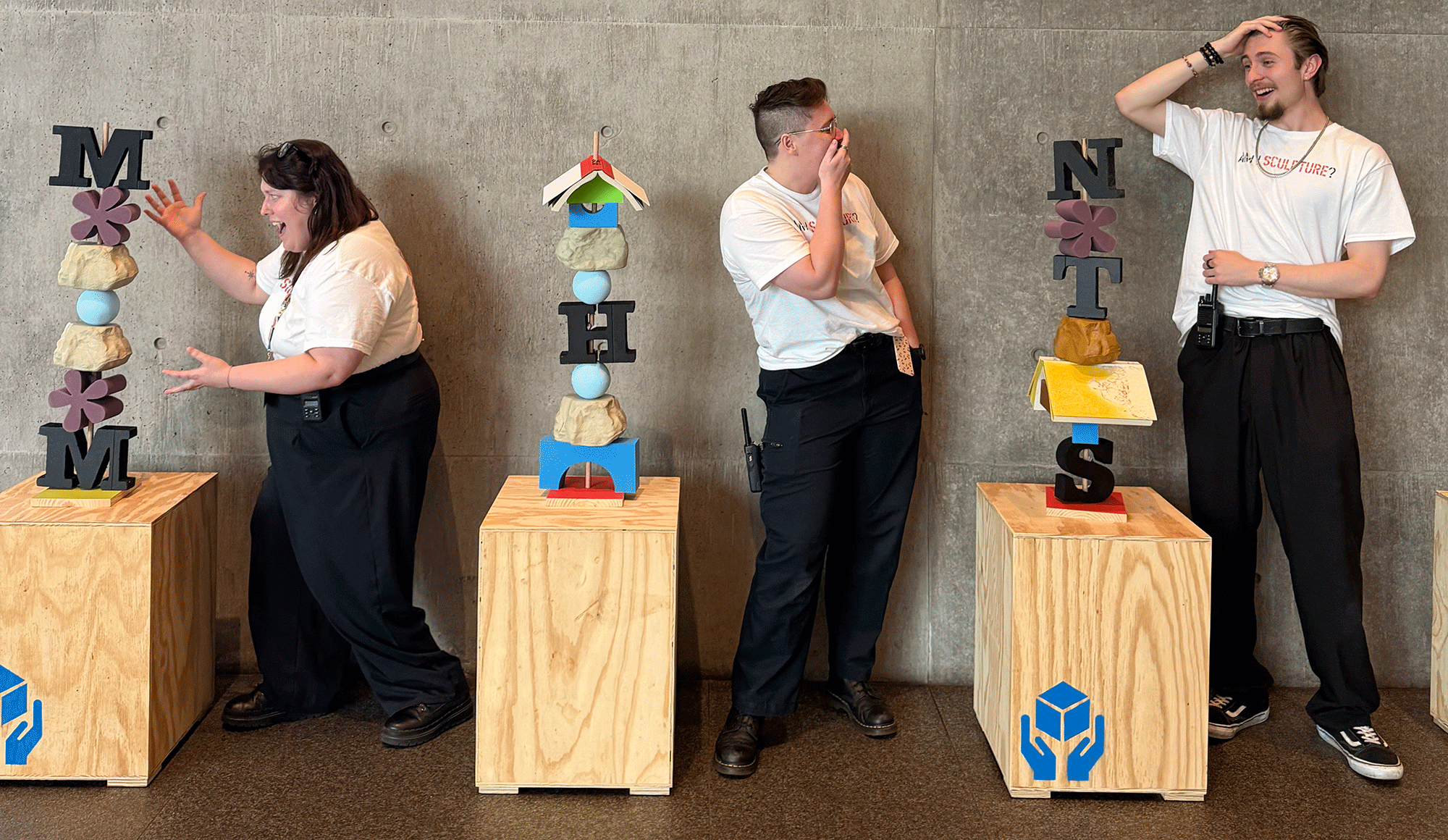 people with their DIY sculpture