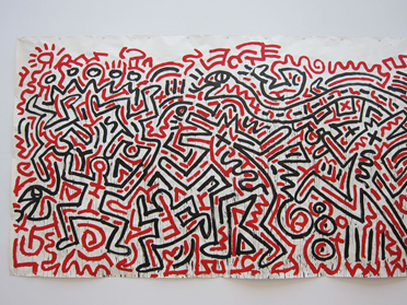 Keith Haring, Red (detail), 1982-84. Gouache and ink on paper. 106 3/4 x 274 inches. Courtesy Gladstone Gallery, New York and Brussels. © Keith Haring Foundation