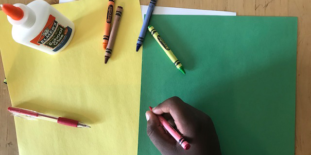 Drawing from the Collection for Children - Crayons, Glue, and Paper