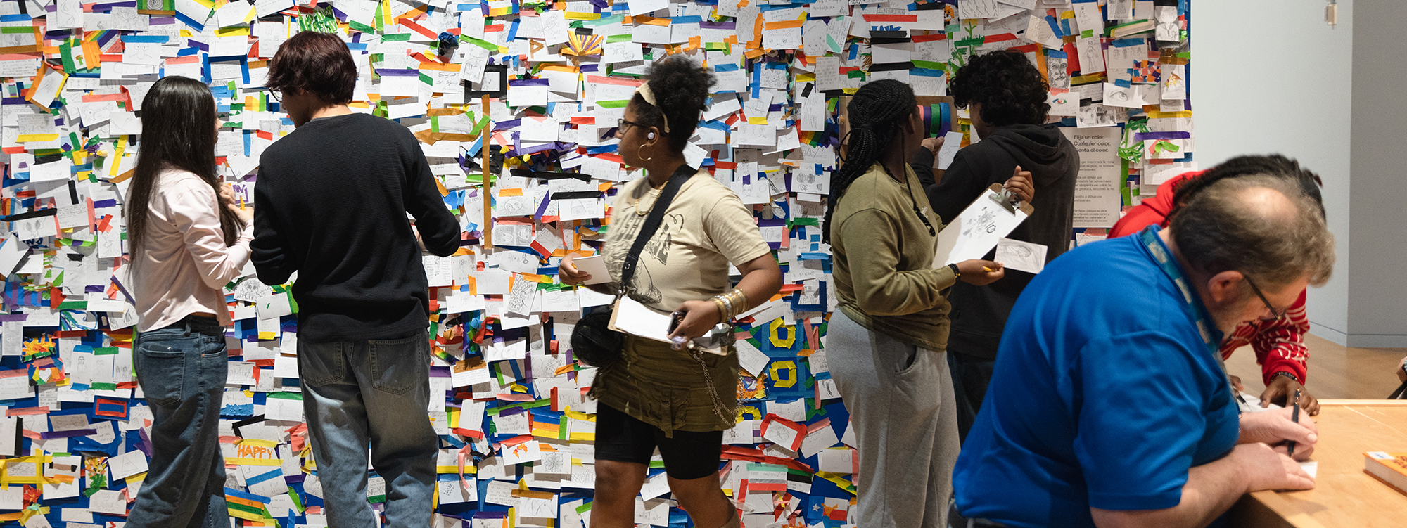 teenage visitors with a comment wall