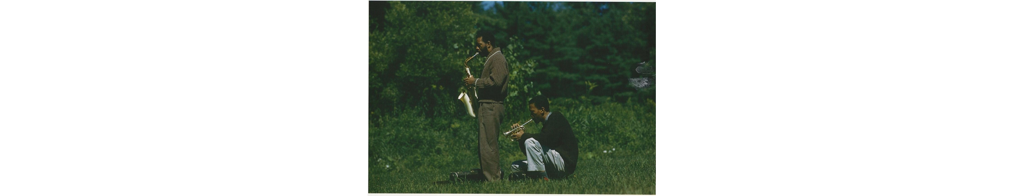 Photograph of Ornette Coleman (left) and Don Cherry (right), by Lee Friedlander